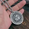 Nordischer Wikingerschmuck verblasst nie Odins Valknut mit Rune und Wikingeraxt-Anhänger Holzkiste als Geschenk Halsketten3141