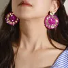 Dangle Earrings Earring For Women With Colorful Rhinestone And Sunflower