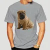 Men's T Shirts Hip Hop Novelty Brand Clothing Shar Pei Cute Dog Tee Shirt Homme Customized 9001A