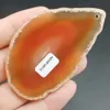 Pingente de fatia de calcedônia de ágata natural vermelha certificada