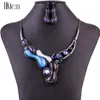 Mode smycken sätter högkvalitativt halsband för kvinnor smycken mångfärgad kristallharts unik designparty gåva201o