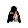 designer Funny Skull Print Hip Hop Hooded Sweater Men's Fashion Brand Street Made Old Couple Coat butterfly Rxdbp