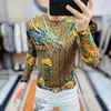 Herrtröjor 2023 Autumn Winter 3D Print Silk Cashmere Round Neck Sweatshirts Män Långärmad avslappnad Pullover Streetwear Socialkläder