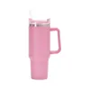 Pink Dune Cream 40oz Mugs Tumblers med handtag isolerade tumlare lock Straw rostfritt stål kaffet termin kopp redo att skicka vattenflaskor