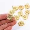 30 PCS Charms Gold Sunflower DIY Pendant Necklace For Women mode estetiska tillbehör Klassiska kvinnliga smycken tillverkningar275v