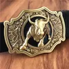 Belts Brass Bull Cowboy Belt Buckle Leather Men Jeans Genuine Waist Yellow For Wide Male MBT0524 YQ231026