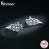 Orecchini a bottone bamoer con ali retrò per donna, autentico argento sterling 925, design vintage, orecchini con perno, gioielli fai da te BSE343 YQ231026