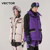 Skiing Suits VECTOR Brand Men Women Ski Jacket Winter Warm Windproof Waterproof Ski Suit Outdoor Sports Snowboard Coat Splicing double plate 231025