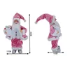 Christmas Decorations 30cm Pink Standing Posture Gift Santa Claus Doll Oranments Xmas Pendants Merry Decor For Home Kids Naviidad Presents 231026