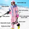 Skiddräkter Vinterbarns vattentäta vindtäta skidåkning Snowboardjackor byxor snö kostymer uppsättningar skidkläder barnrockar för flickor 231025