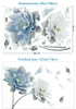 Adesivos de Parede Grande Branco Azul Flor Lotus Borboleta Removível 3D Art Decalques Home Decor Mural para Sala de estar Quarto 231026