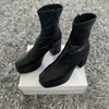 Stiefel Knöchel Frauen Qualität Plattform Weibliche Mode Kurze Stiefel Schwarz Chunky High Heel Schuhe Große Größe 42 231026