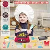 Küchen Spielen Essen 20 Stücke Pretend Spielen Spielzeug für Kinder Küche Spielzeug mit Licht Sound BBQ Kochen Spielzeug Set Küche Sets Spielen Essen Induktion HerdL231026