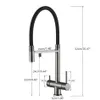 Kitchen Faucets Water Filter Faucet Dual Spout Pure Drinking Mixer Tap Rotation Purification Feature Taps Crane 231026