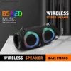 Mobiltelefonhögtalare Portable Waterproof High Power Bluetooth Speaker RGB Colorful Light Wireless Subwoofer 360 Stereo Surround TWS FM BOOM BOX T231026