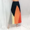 Skirts Spring Fashion Pleated Half Skirt Color Matching Print Mid Length Dress Art