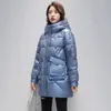 Women's Down Parkas 2023 Parka Winter Cotton Jacket Coat Ladies Long Hooded Outwear Thick Padded Female Overcoat Tops 231026