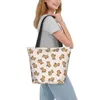 Shopping Bags Kawaii Printing Animal Capybara Tote Portable Canvas Shopper Shoulder Handbag