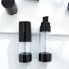 new 15ml 30ml 50ml black airless pump bottle empty,30 ml plastic airless Refillable Bottles Imrkf