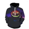 Hoodies masculinos halloween 3d abóbora lanterna série de terror impresso gráfico moletom com capuz feminino moda casual y2k