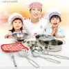 Cozinhas jogar comida 10 pçs/set cozinha fingir cozinhar brinquedo panelas para crianças panelas de aço inoxidável panelas utensílios de cozinha l231026