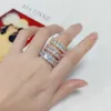 C7532 Groothandel Hip Hop 925 Sterling Zilver Iced Out Volledige Baguette Cut d Kleur Moissanite Diamond Band Eternity Ring