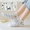 Women Socks 5 Pairs Pack Polyester Animal Ankle Cute Cartoon Breathable Short Boat Summer Calcetines Low Cut Casual