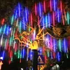 Saiten 4 Stück Meteorschauer Regen LED-Lichterketten Straßengirlanden Weihnachtsbaumschmuck für das Jahr im Freien Feengarten