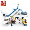 Modèle d'avion SLUBAN City Aviation aéroport avion passager avion Bus classique MOC figurines modèle blocs de construction briques Kit ensemble jouets pour enfants 231025