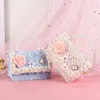 Evening Bags Brazil Fashion Baby Girl Hand Bag Kids Cute Elegant Rainbow Color Pearl Bags Portable Korean Style One-Shoulder Messenger Bag 231026