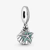 100 ٪ 925 Sterling Silver Starfish و Sea Shell Dangle سحر تناسب سوار السحر الأوروبي الأصلي للأزياء Wedding Jewelry259L