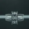 2020 Luksusowa księżniczka Cut 0 6ct Lab Diamond Ring Real 925 Srebrny Srebrny zaręczyny Pierścienie dla kobiet biżuteria dla kobiet248f