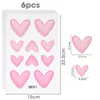 Wall Stickers 60pcs6 Sheets Pink Heart Big Small Hearts Art Decals for Children Baby Girls Room Nursery Wallpapers Decor 231026