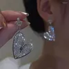 Boucles d'oreilles pendantes bohémien strass cristal pour femmes en forme de coeur boucle d'oreille de mariage déclaration de personnalité bijoux accessoire de décoration de mariée