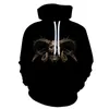 Herrtröjor Halloween Rolig 3D -tryckning Flash Skull Pattern Hoodie för män och kvinnor Street Hip Hop Casual Sweatshirt Y2K Tops