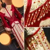 Ethnic Clothing Chinese Style Wedding Dress Bride Bridegroom Red Embroidery Cheongsam Traditional Party Tassel Qipao