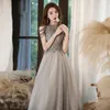 Ethnic Clothing Long Style Elegant And Sexy Look Thin 2023 Autumn Host Evening Dress Female Temperament Banquet