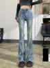 Kvinnors jeans 2023 sommaren hög midja vintage blyertspenna stretch rak ankel längd byxor denim kvinna