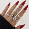 Band Rings 30pcs Lot Factory Wholesale Alloy Finger For Women Big Flower Cutout Skull Spider Animal Leaf Love Snake Jewelry 231025