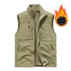 Men's Vests 897504629 Men's 2023 Men Military Waistcoat Vest Casual Sleeveless Jacket Two Side Plus Size 6XL Large Male Travel Coat