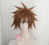 Maschere per feste Gioco Kingdom Hearts III Sora Parrucche Corte Capelli sintetici resistenti al calore marroni Cosplay C1965687964