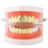 Hip Hop Männer 6 Top Unteren Zähne Gold Silber Farbe Falsche Zähne Grillz Set Bump lattice Dental Grills Für frauen Körper Jewelry225P