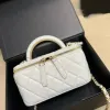 Womens Designer Top Handle Vanity Box Tote Bags With Mirror Gold Metal Hardware Matelasse Chain Crossbody Shoulder Cosmetic Case Designer Handbags Makeup Bag18CM