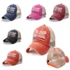 5 colors Trump Hats 2024 Biden Summer Net Peak Cap USA Presidential Election Baseball caps Washed cotton Sun Hat DB652