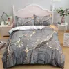 Conjuntos de cama Conjunto de mármore KingQueen Tamanho Cinza Ouro Duveta Capa Homens Adultos Modernos Arte Abstrata Tie Dye Gótico Soft Quilt 231026