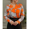 Blouses pour femmes Bureau Dames Tempérament Chemises 2023 Automne Col Cranté À Manches Longues Chaîne Imprimé Léopard Chemise Femmes Casual Rose Tops