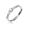 Cluster Rings 1pc Thin Authentic REAL.925 Sterling Silver Fine Jewelry Gold /white PRONG Cz Adjust Ring Wedding GTLJ1686