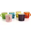 Mugs Nordic Style Color Gradient Creative Macaron Mug Cool Rainbow Cup Ceramic Cups with Hand Gift 231026