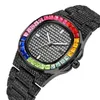 Montres pour femmes Montres pour hommes de luxe Hip Hop glacé montres CZ Bling calendrier montre en or hommes femmes strass cadeaux Relogio Masculino 231025