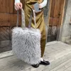 Worki wieczorowe duże plony dla kobiet dla kobiet luksusowe torebki designerskie torebki w faux fur wełna wełna